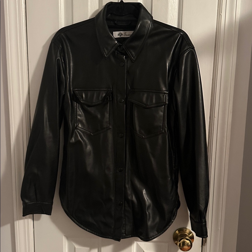 Faux Leather Shacket
